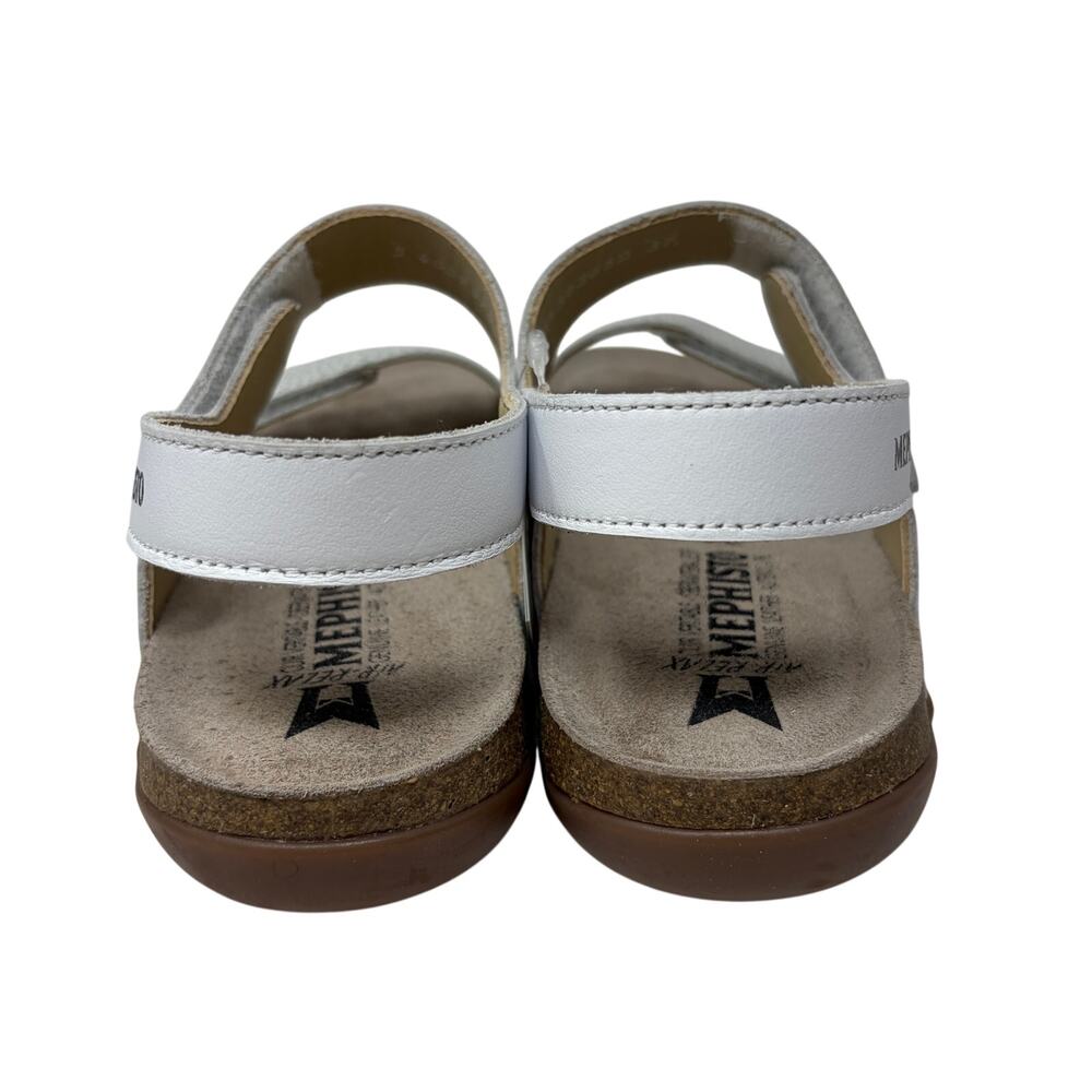 Mephisto Agave Sandals Womens Size 37 US 7 White Leather Silver Details NEW - Picture 4 of 9